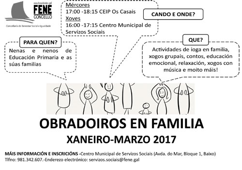 Cartaz Obradoiros en Familia 2017