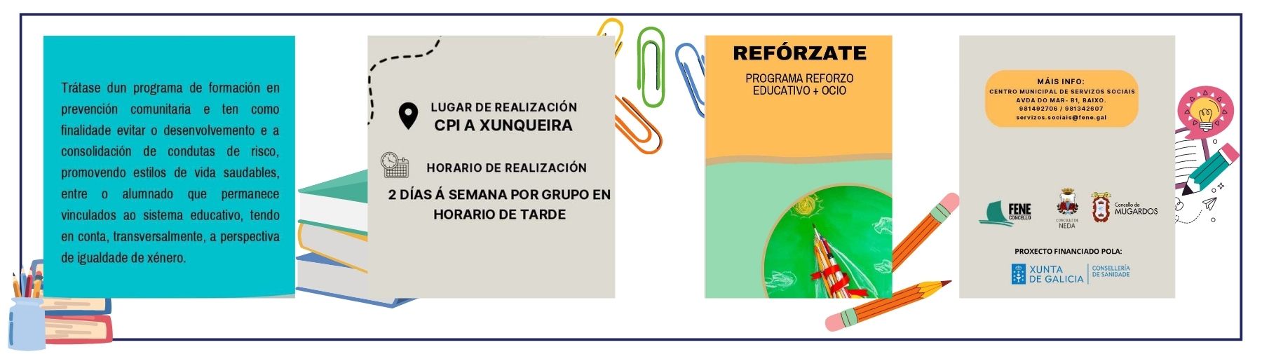 Programa Refórzate para apoiar ao alumnado de primaria e secundaria